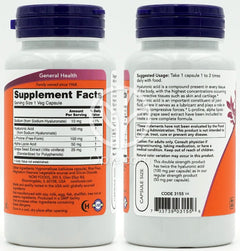 Now Foods_ダブルストレングス ヒアルロン酸 100mg、ベジカプセル60粒