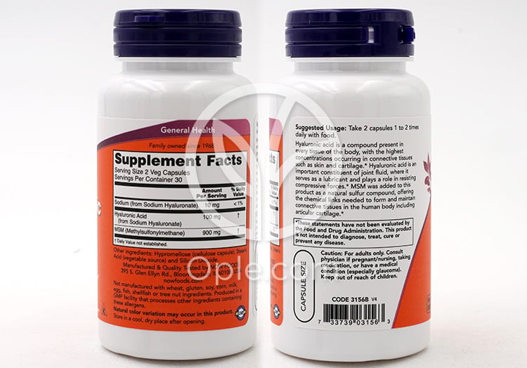 ナウフーズ_ヒアルロン酸50mg with MSM、60ベジカプセル — 후면