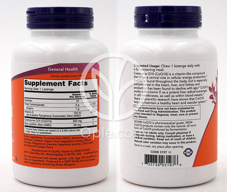 ナウフーズ_チュアブルCoQ10 200mg 90粒 — 후면