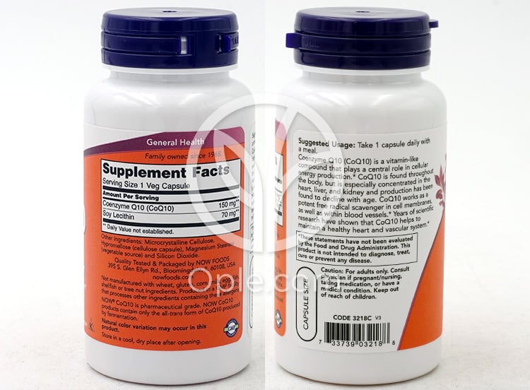 나우푸드_코엔자임Q10 150mg, 100 베지캡슐 — 후면