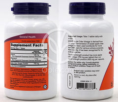 나우푸드_엑스트라 스트렝스 애플 사이다 비니거 750mg, 180타블렛