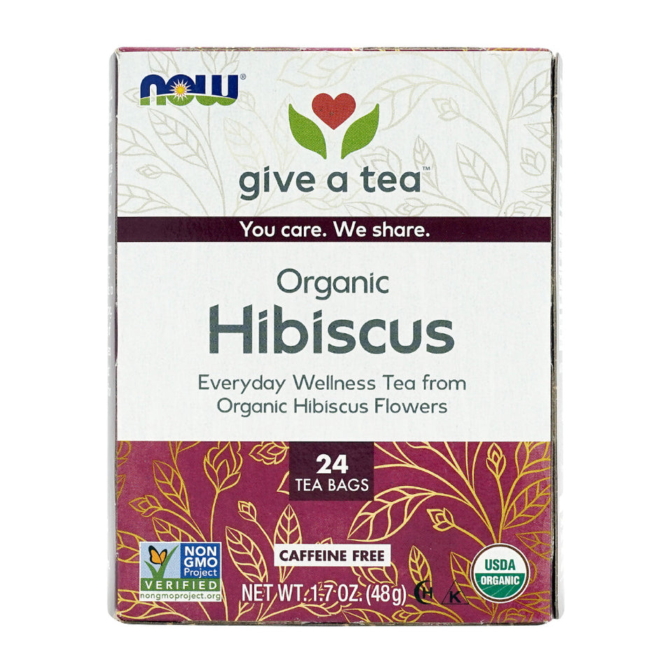 나우푸드_Give a Tea Organic Hibiscus Tea Caffeine Free,  24 Tea Bags