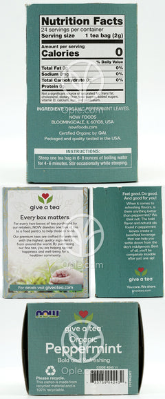나우푸드_Give a Tea Organic Peppermint Tea Caffeine Free,  24 Tea Bags