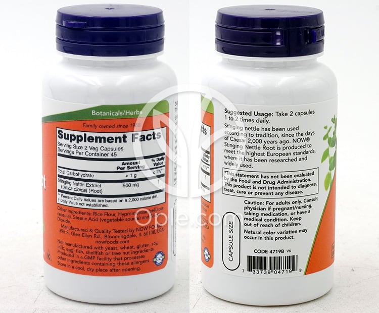 나우푸드_Stinging Nettle Root Extract 250 mg 90 Veg Capsules — 후면