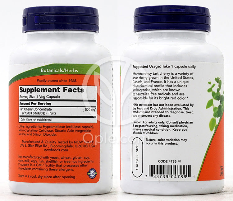 ナウフーズ_タートチェリー 500mg 90植物性カプセル — 후면