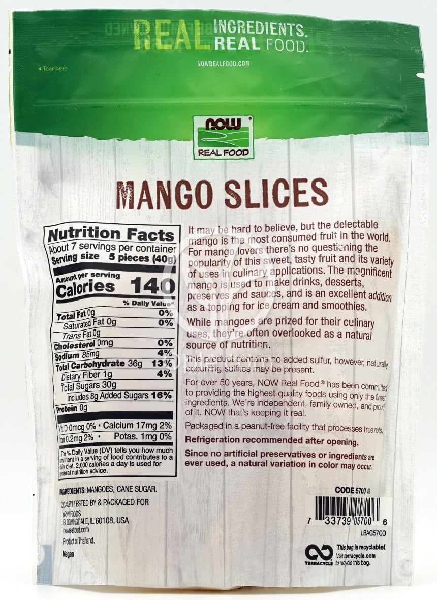 NOW Foods_Real Food マンゴースライス、10 oz — 후면