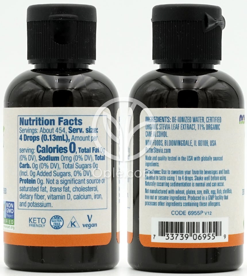 ナウフーズ_BetterSteviaオリジナル液状甘味料、2 fl oz — 후면