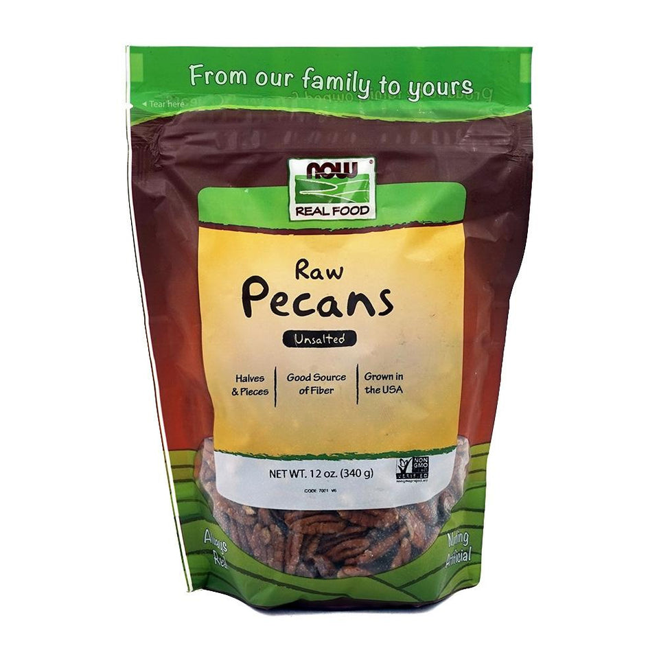 나우푸드_Real Food, Raw Pecans, Unsalted  12 oz