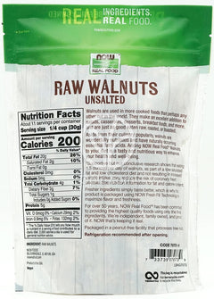 나우푸드_Real Food Unsalted Raw Walnuts,  12 oz