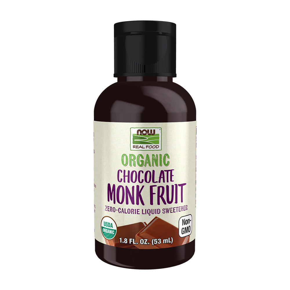 Now Foods_リアル食品 オーガニック チョコレート モンクフルーツ リキッド 甘味料, 1.8 fl oz