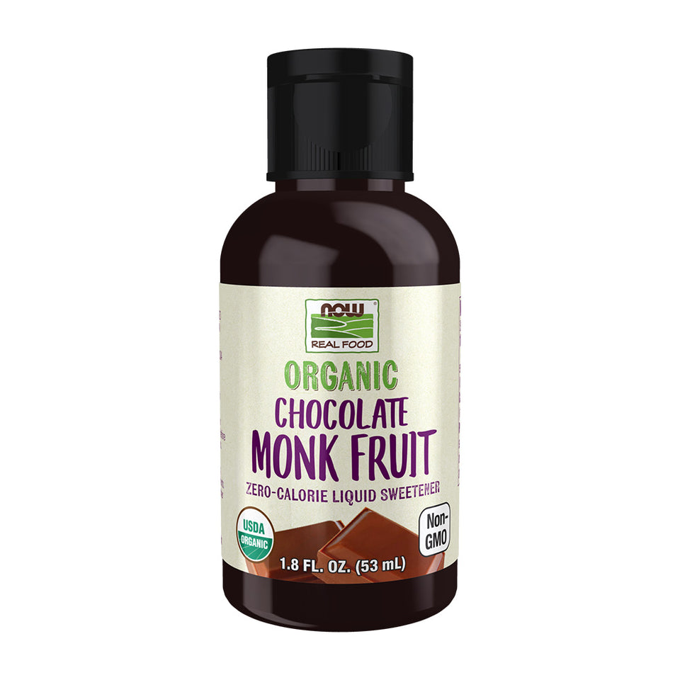 나우푸드_Real Food Organic Chocolate Monk Fruit Liquid Sweetener,  1.8 fl oz