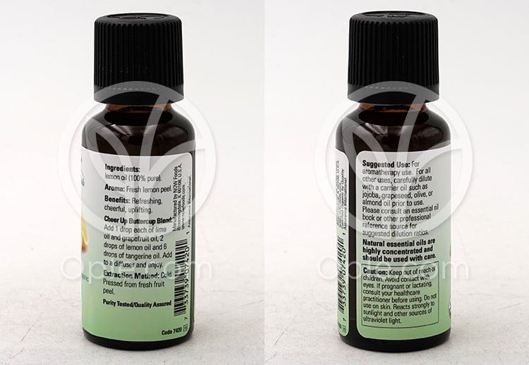 나우푸드_에센셜 오일 100% 퓨어&오가닉 인증 레몬, 30ml — 후면