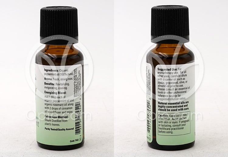 Now Foods_エッセンシャルオイル、100%ピュア&オーガニックペパーミント 30ml — 후면