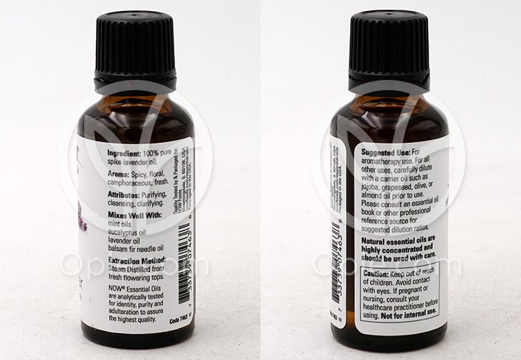 ナウフーズ_エッセンシャルオイル 100% ピュア スパイク ラベンダー, 30ml — 후면