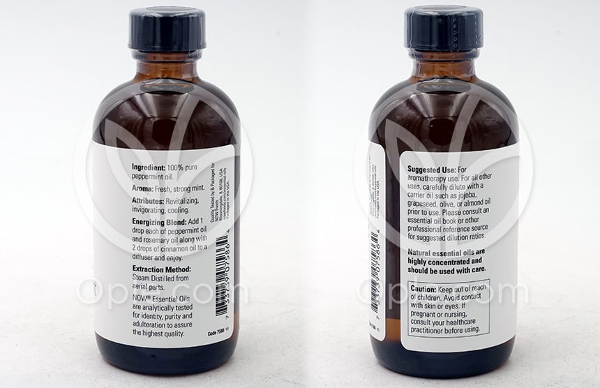ナウフーズ_エッセンシャルオイル100％ピュアペパーミント、118ml — 후면
