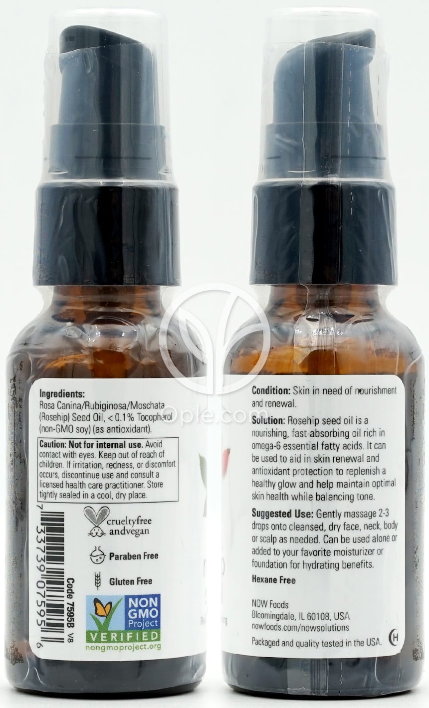 나우푸드_솔루션즈 로즈힙 씨드 오일, 30ml — 후면