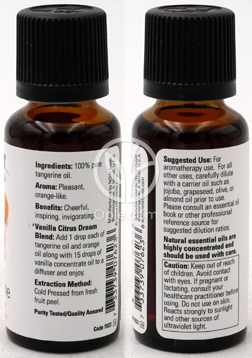 ナウフーズ_エッセンシャルオイル 100% ピュアタンジェリン、30ml — 후면