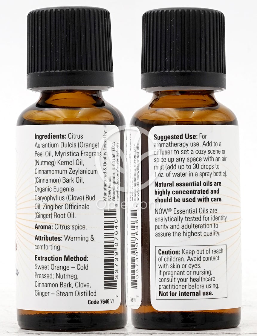 NOW Foods_エッセンシャルオイル スパイスドサイダー・フォールブレンド, 30ml — 후면