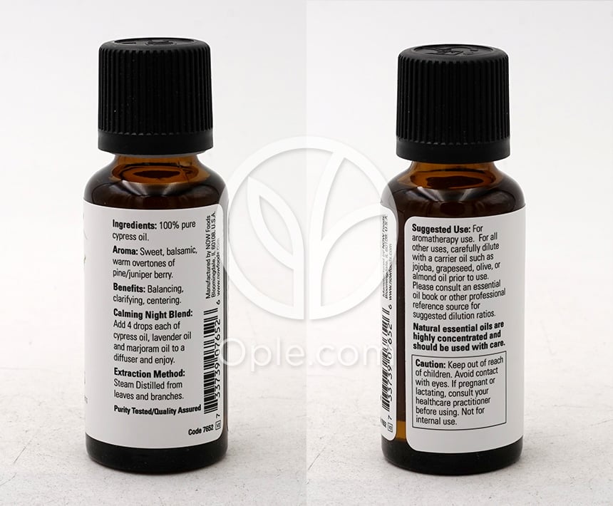ナウフーズ_エッセンシャルオイル 100% ピュアサイプレス、30ml — 후면