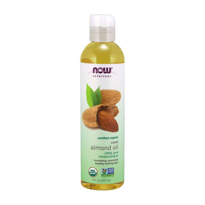 Now Foods_Solutions、オーガニック スウィートアーモンドオイル、100%ピュア モイスチャライジングオイル 8液量オンス
