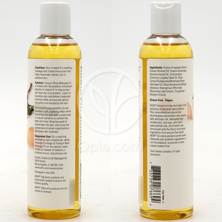 나우푸드_Tranquil Rose Massage Oil  8 fl oz — 후면