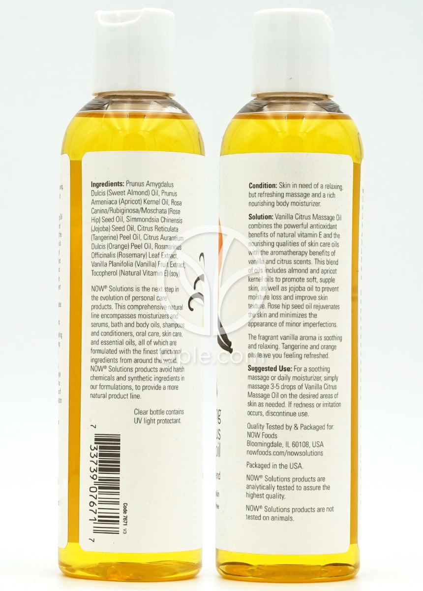 나우푸드_리프레싱 바닐라 시트러스 마사지 오일, 237ml — 후면