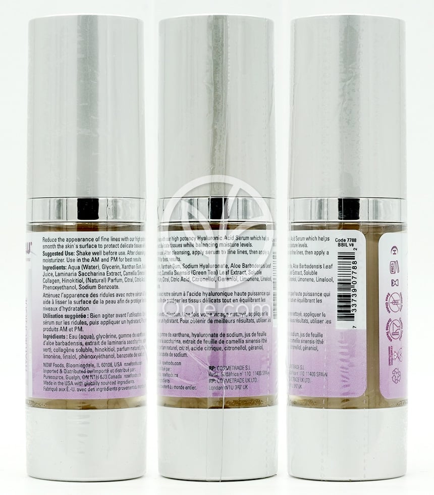 NOW Foods Solutions ファーミング ヒアルロン酸セラム、30ml — 후면