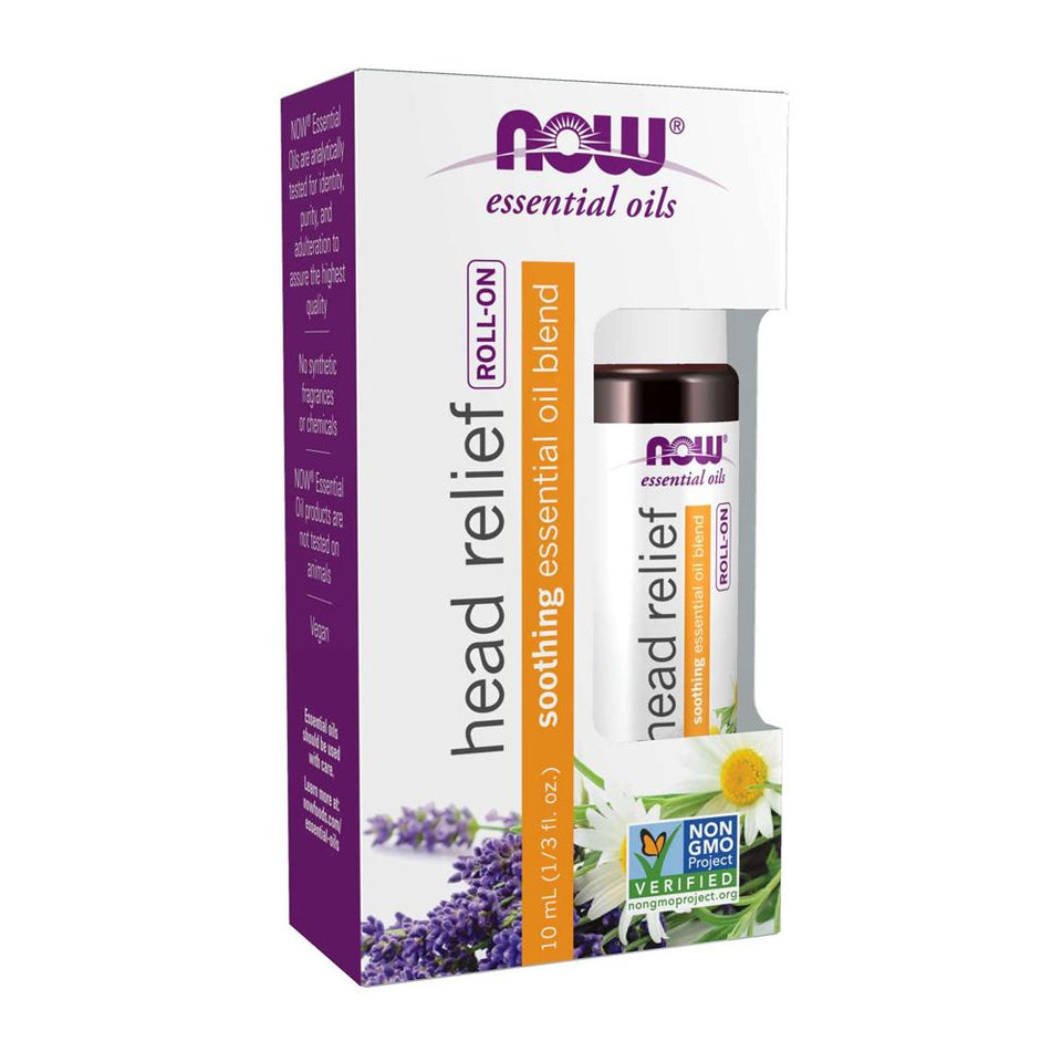 나우푸드_Essential Oils, Head Relief, Soothing Essential Oil Blend, Roll-On  0.34 fl oz