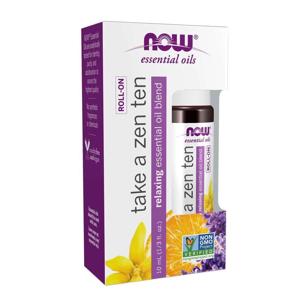 Now Foods_エッセンシャルオイル、テイク・ア・ゼン・テン、リラックスエッセンシャルオイルブレンド、ロールオン 10ml