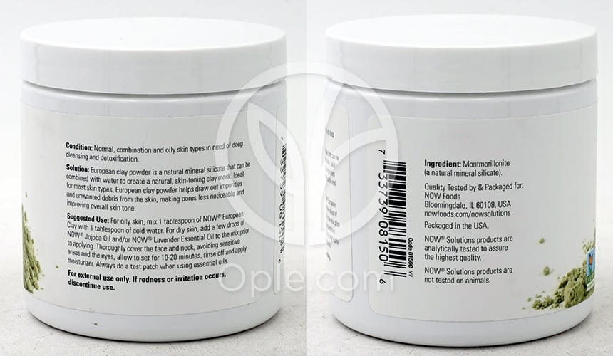 나우푸드_Solutions, European Clay Powder  6 oz — 후면