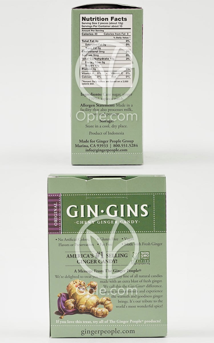 진저피플_진진 츄이 진저 캔디 오리지널, 128g — 후면