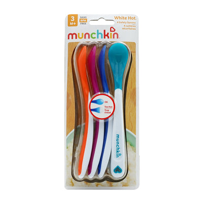 マンチキン_ホワイトホット安全スプーン 4本入り、1セット