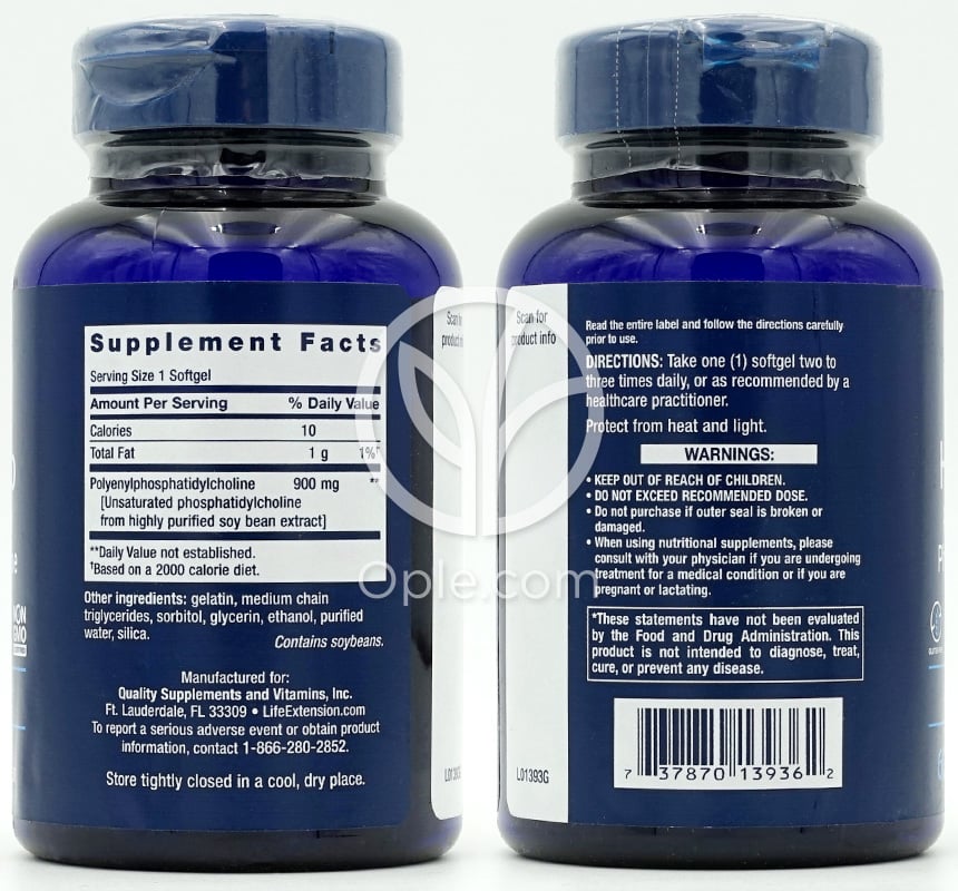 Life Extension_ヘパトプロ多不飽和ホスファチジルコリン900mg、60ソフトジェル — 후면