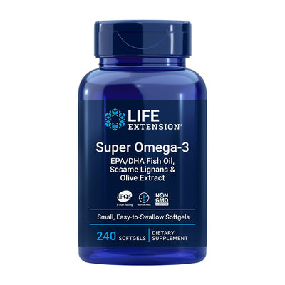 ライフエクステンション_スーパーオメガ-3 EPA/DHA フィッシュオイル、ゴマ リグナン＆オリーブ抽出物、240ソフトジェル