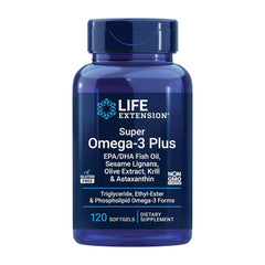 ライフエクステンション_スーパーオメガ-3 プラス EPA/DHA フィッシュオイル ごまリグナン&オリーブエキス オキアミ&アスタキサンチン、120ソフトジェル