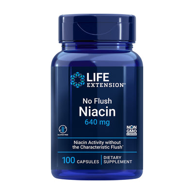 ライフエクステンション_ノーフラッシュナイアシン 640mg、100カプセル