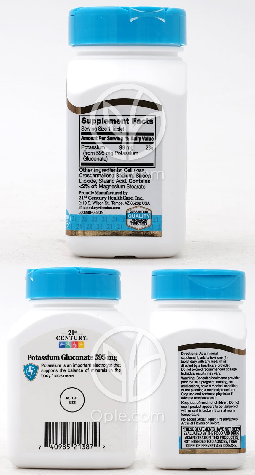 21st Century（21世紀）グルコン酸カリウム595mg、110錠 — 후면