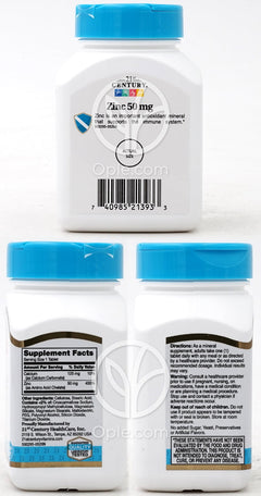 21st Century Chelated Zinc 50mg、110錠