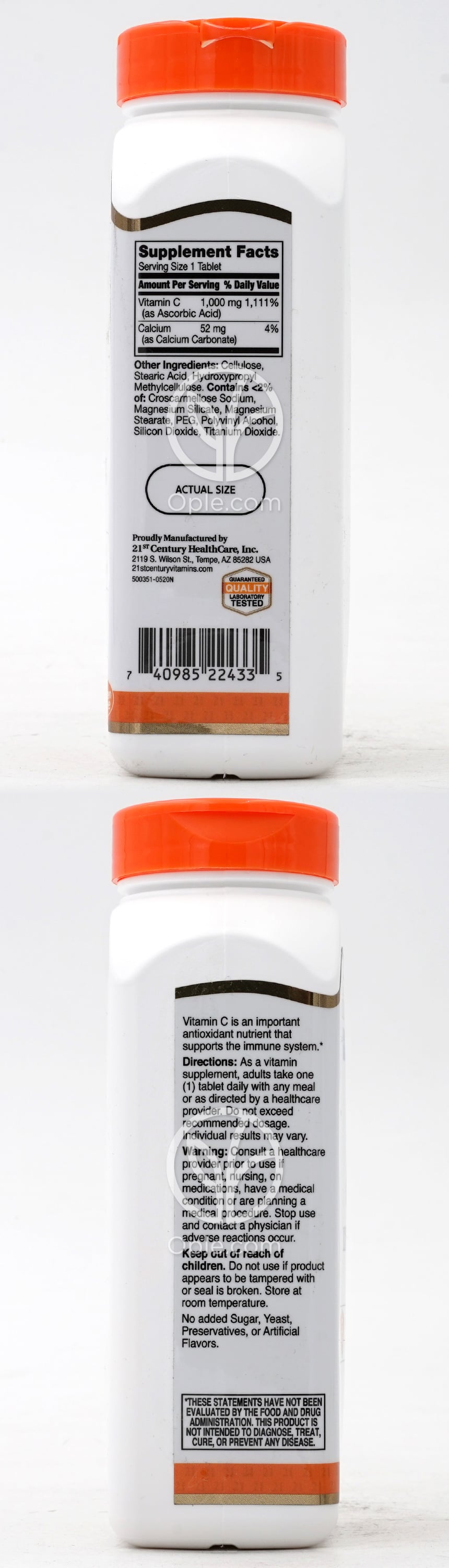 21世紀センチュリー_ビタミンC 1000mg、110タブレット — 후면