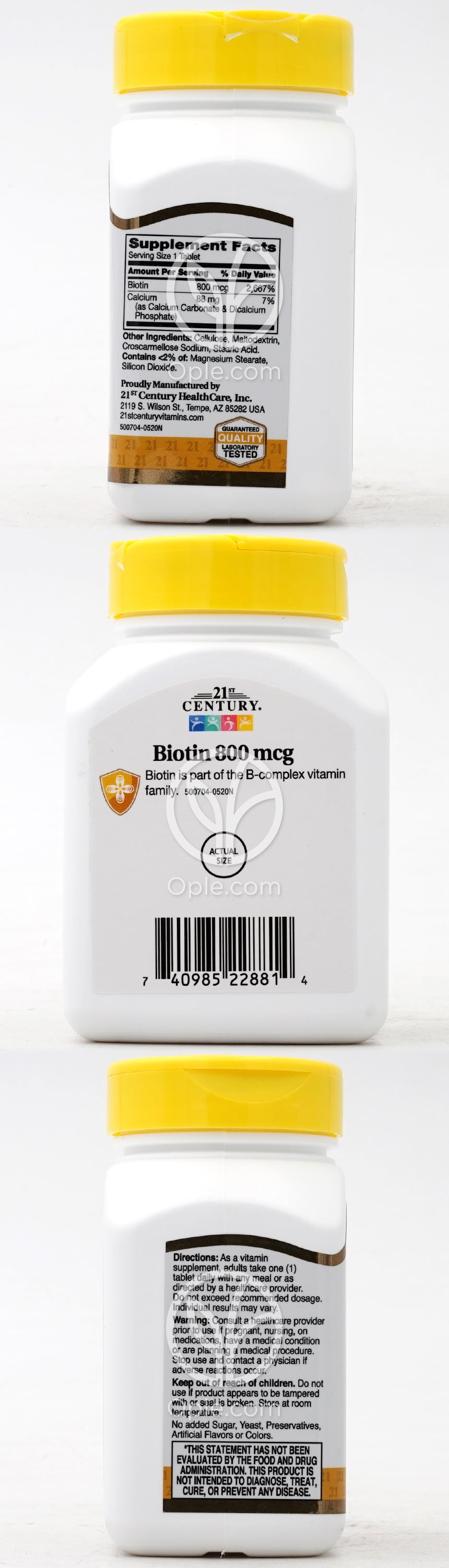 21stセンチュリー_ビオチン 800mcg、110イージースワロー錠 — 후면