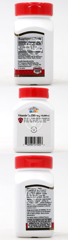 21세기센트리_비타민 D3 250mg (10000IU), 110타블렛
