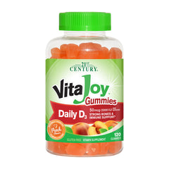 21世紀CENTURY_ビタジョイグミ デイリーD 50mcg ピーチ味、120グミ