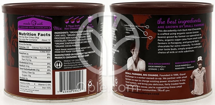 イコールエクスチェンジ_ダークホットチョコレート 340g — 후면