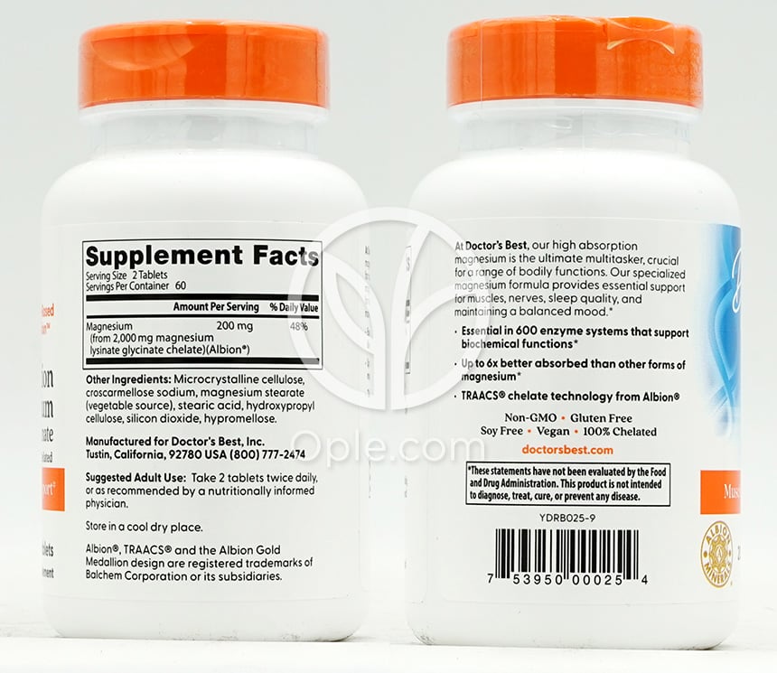 ドクターズベスト_高吸収マグネシウム 100mg、120タブレット — 후면