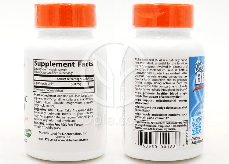 ドクターズベスト_アルファリポ酸600mg、60ベジカプセル — 후면