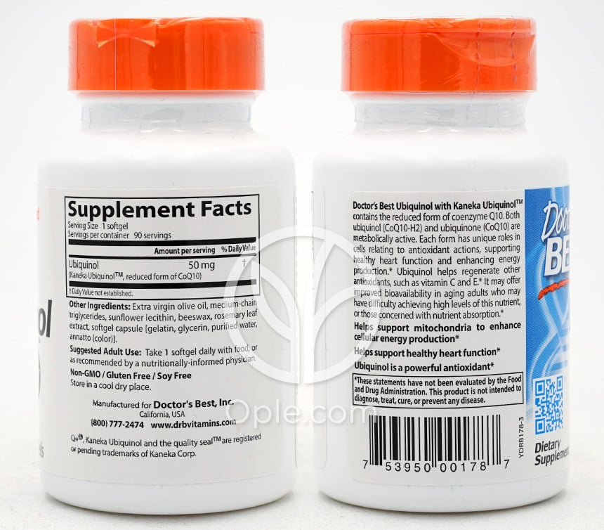 ドクターズベスト_カネカ還元型コエンザイムQ10 50mg、90ソフトジェル — 후면