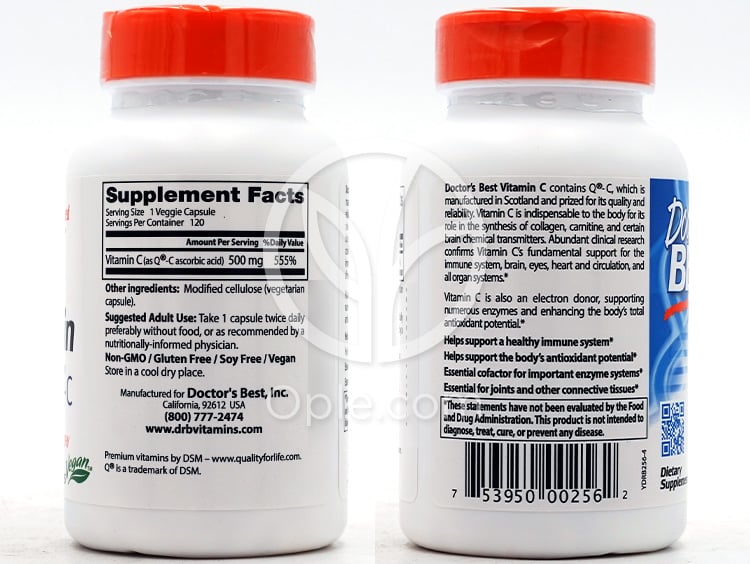 ドクターズベスト_ビタミンC with Q-C 500mg、120ベジカプセル — 후면