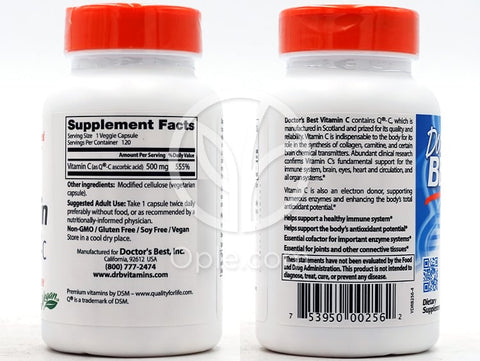 ドクターズベスト_ビタミンC with Q-C 500mg、120ベジカプセル