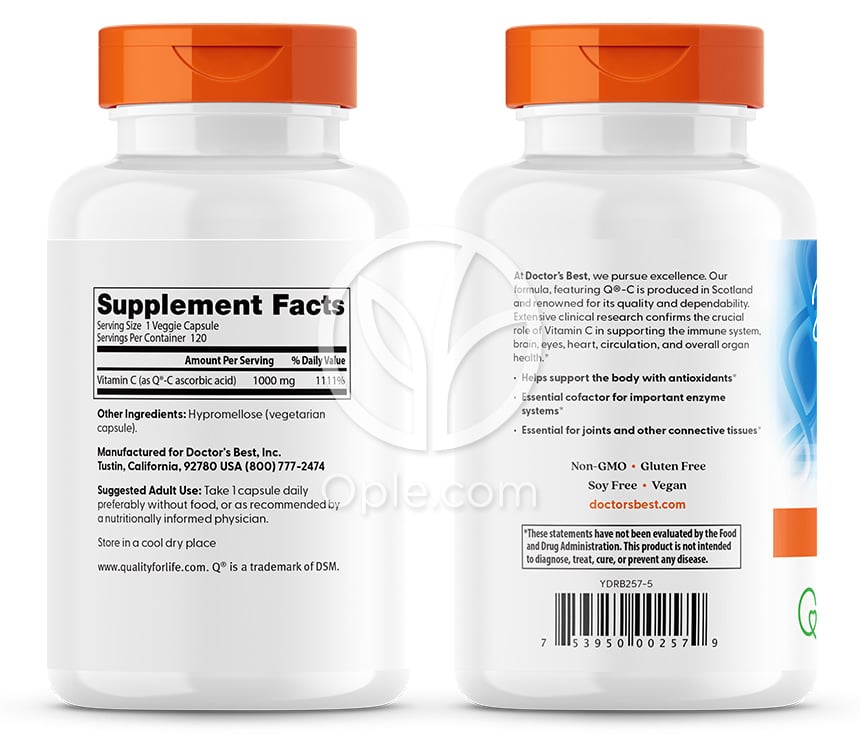 ドクターズベスト_ビタミンC 1000mg、ベジカプセル120粒 — 후면