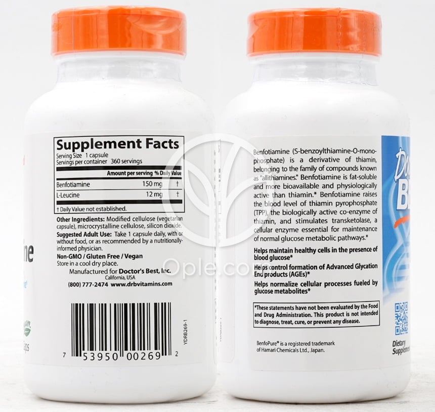 닥터스베스트_벤포티아민 150 위드 벤포퓨어 150mg, 360 베지캡슐 — 후면